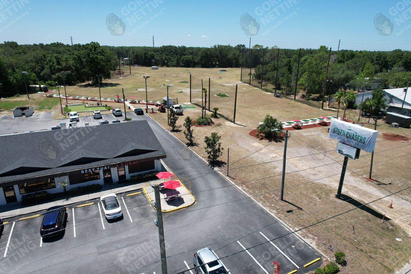 Large-Scale Driving Range Netting System for Green Chasers