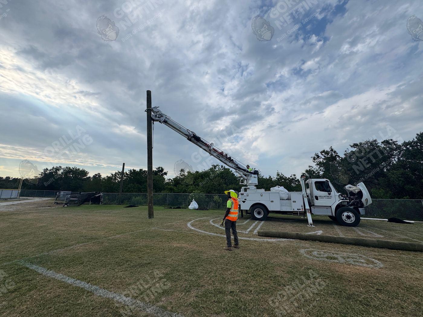 Finished netting by Gorilla Netting: Sports Netting Phase 2 Installation at Canterbury School of Florida