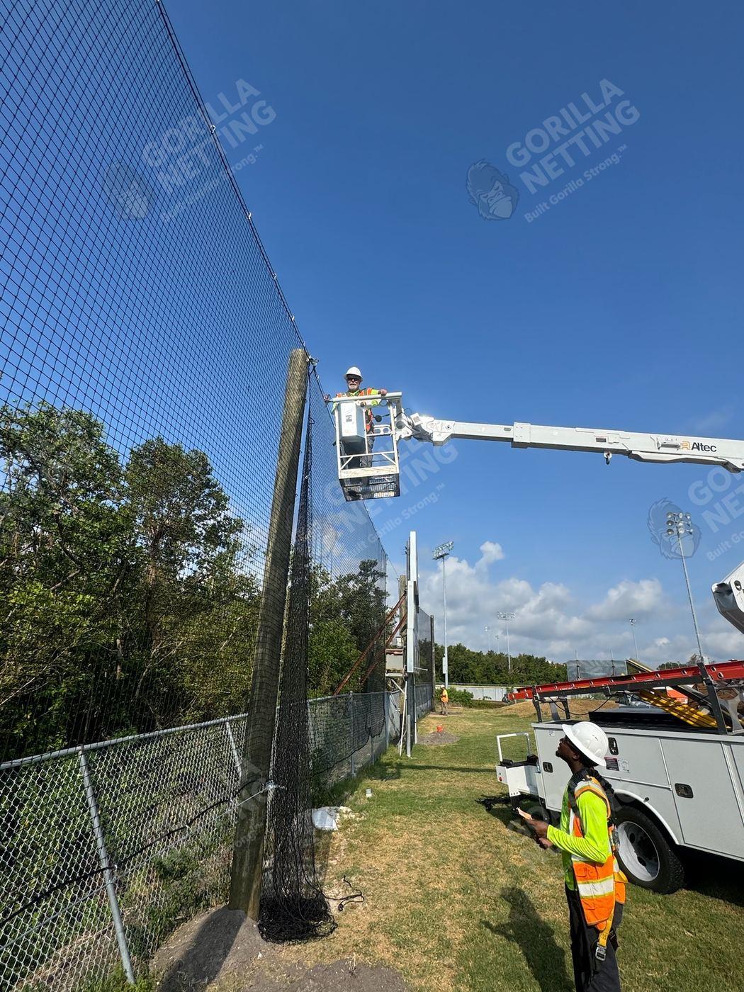 Sports Netting Phase 2 Installation at Canterbury School of Florida