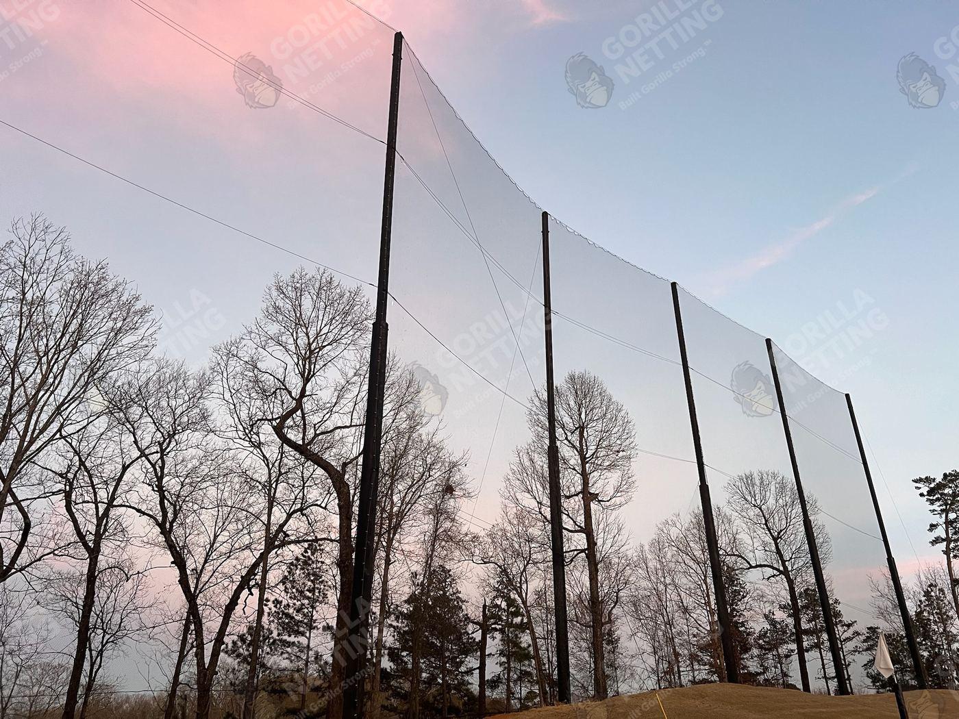 Finished netting by Gorilla Netting: Driving Range Netting Panel Replacement at Dunwoody Country Club