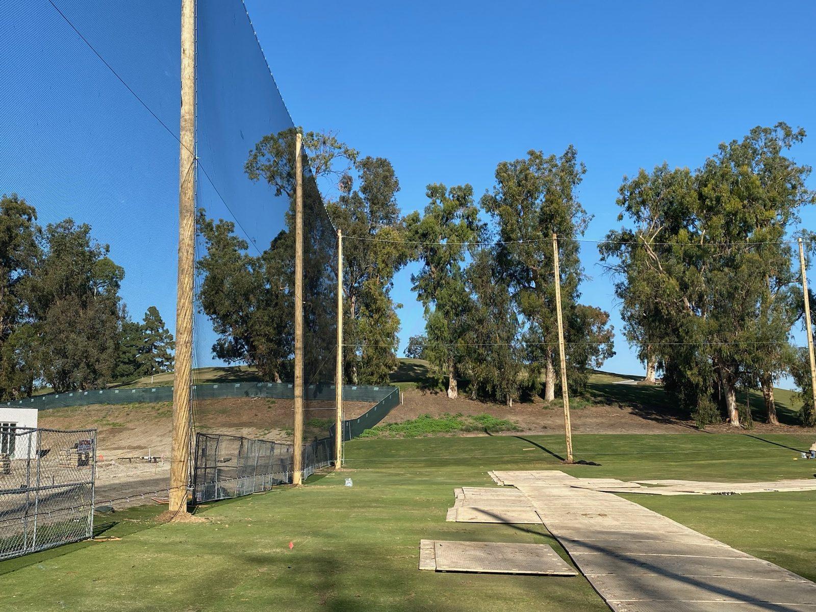 Temporary Netting Barrier for the 2023 US Open at Los Angeles Country Club