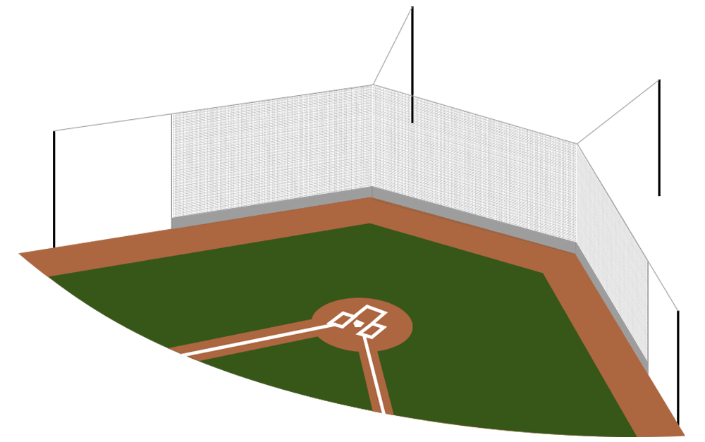 Cable-Suspended Tieback Baseball Backstop Netting System by Gorilla Netting