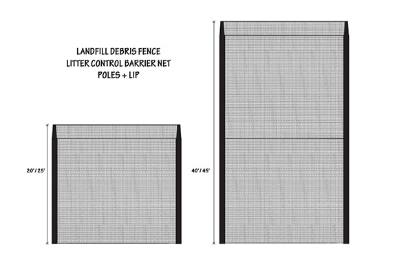 Typical Litter Control Fence Cantilever & Skirt Options