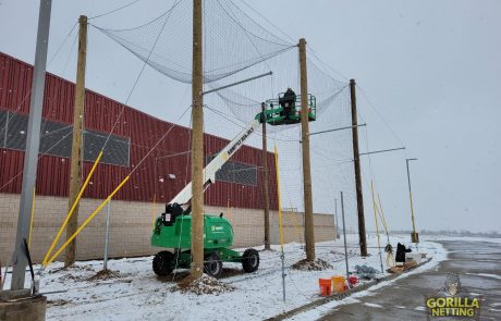 Gorilla Netting Crew Installs Netting Panels for Netted Drone Enclosure for Cherry Creek Innovation Campus Pilot Program