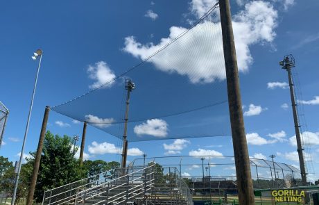 Protective Overhead Netting System at Ballfield