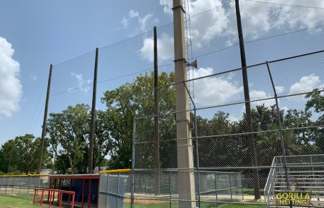 Baseball Field Perimeter Netting System Installation by Gorilla Netting