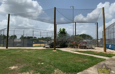 Baseball Field Overhead Netting System Installation by Gorilla Netting