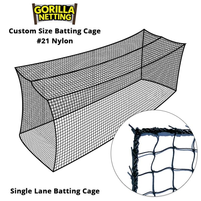 Example of a Batting Cage made of #21 1-7/8" Knotted Nylon Netting