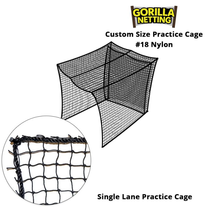 Example of a Golf Practice Cage made of #18 1" Knotted Nylon High-Impact Netting